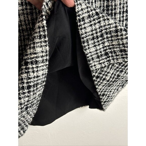 White House Black Market Women's 10 Mini Pencil Skirt B&W Tweed Wool Blend - Picture 7 of 12